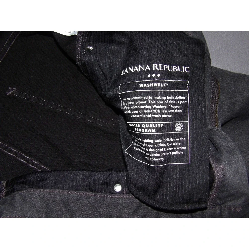Banana Republic Dark Gray Wash Stretch Athletic Fit Travel Jeans Men's‎ 36 X 30